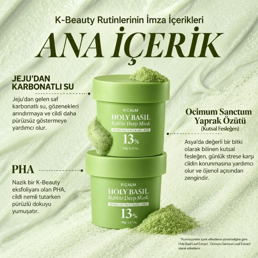 P.CALM Holy Basil Bubble Deep Mask 90g